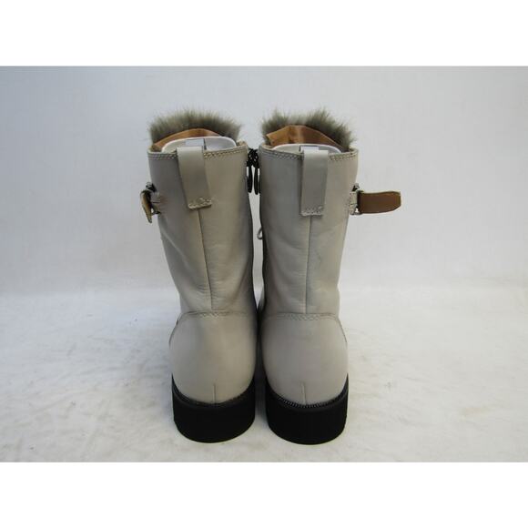 Franco Sarto Womens Size 11 M Beige Leather Lace Up Ankle Fashion Boots Booties - Picture 7 of 11